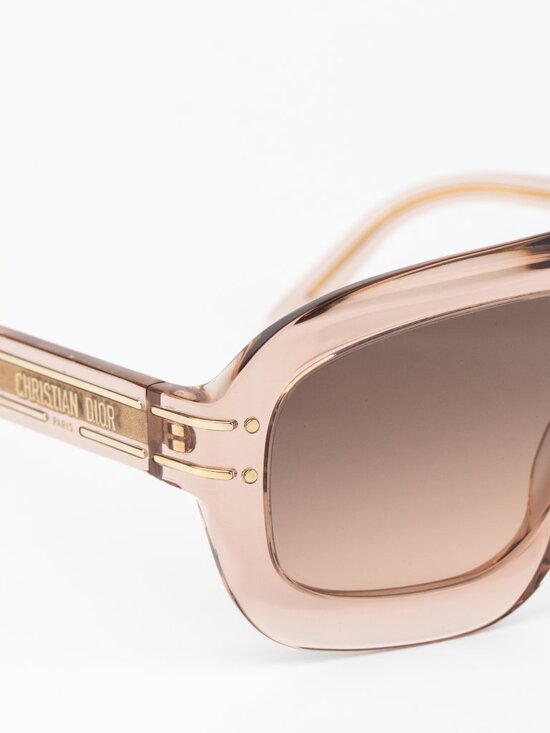 Dior Women Sunglasses Transparent Pink Gradient Shield DIORSIGNATURE M1U 40F1